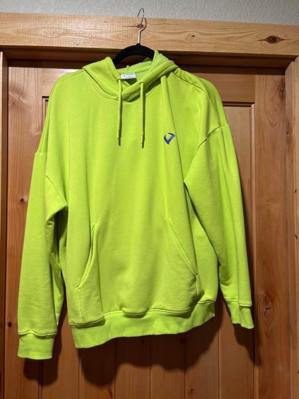 Neon Lime Hooded Pullover Sweatshirt - Unbranded